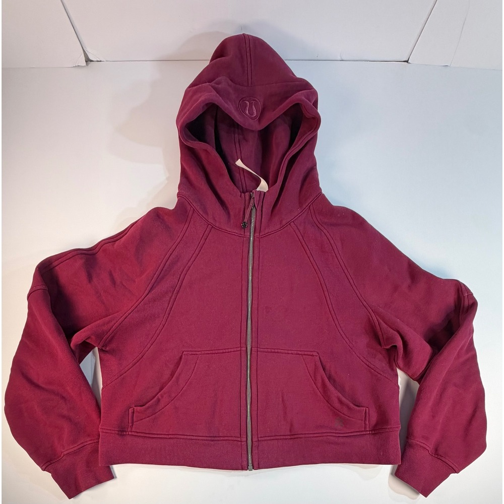Lululemon Scuba Oversized Full Zip Hoodie Red Merlot M/L LW3EOZS